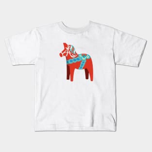 Red Dala Horse Kids T-Shirt